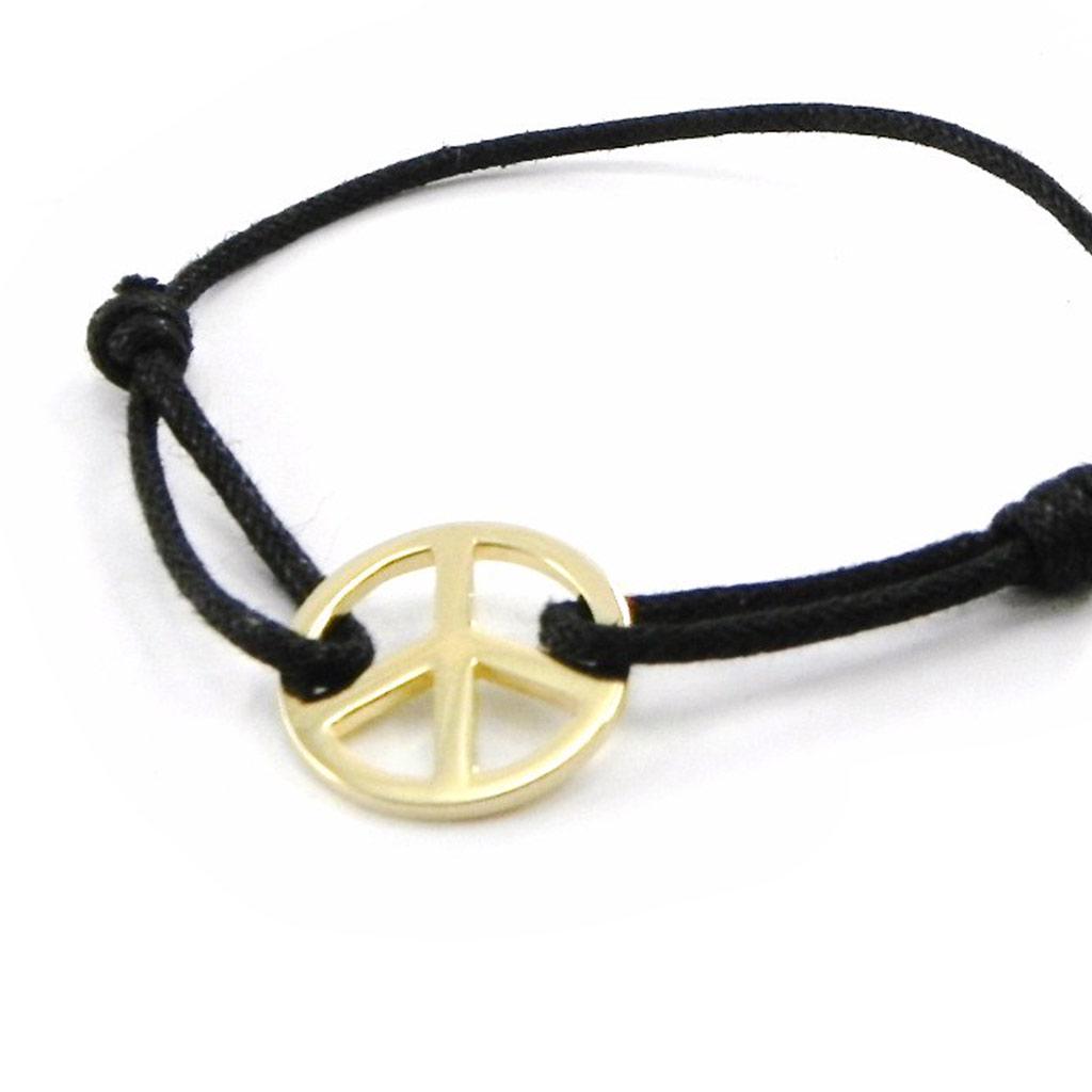 Les Trésors De Lily [I5388] - Gold Plated Bracelet 'Peace' Black Gold - 17 Mm