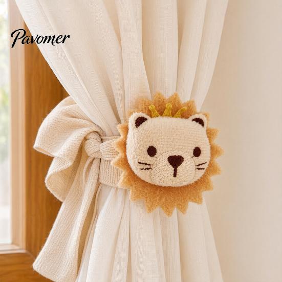 Lion Curtain Tieback Cartoon Animal Tieback, Cute Bear Tie, Fabric Soft Strap Flower Holder for Baby Room Nursery Decor Wear-resistant