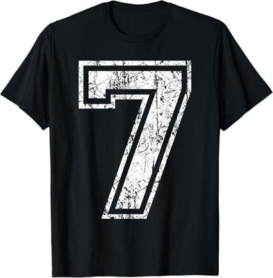 Športový dres Grunge číslo 7, fanúšikovské narodeninové tričko s tímovým hráčom