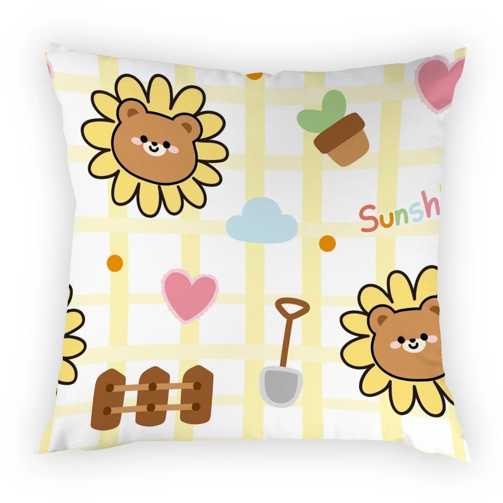 

Juste de coussin de voiture de canapé de bureau, décoration d intérieur de luxe, housse d oreiller élégante, impression simple de dessin animé 40x40cm