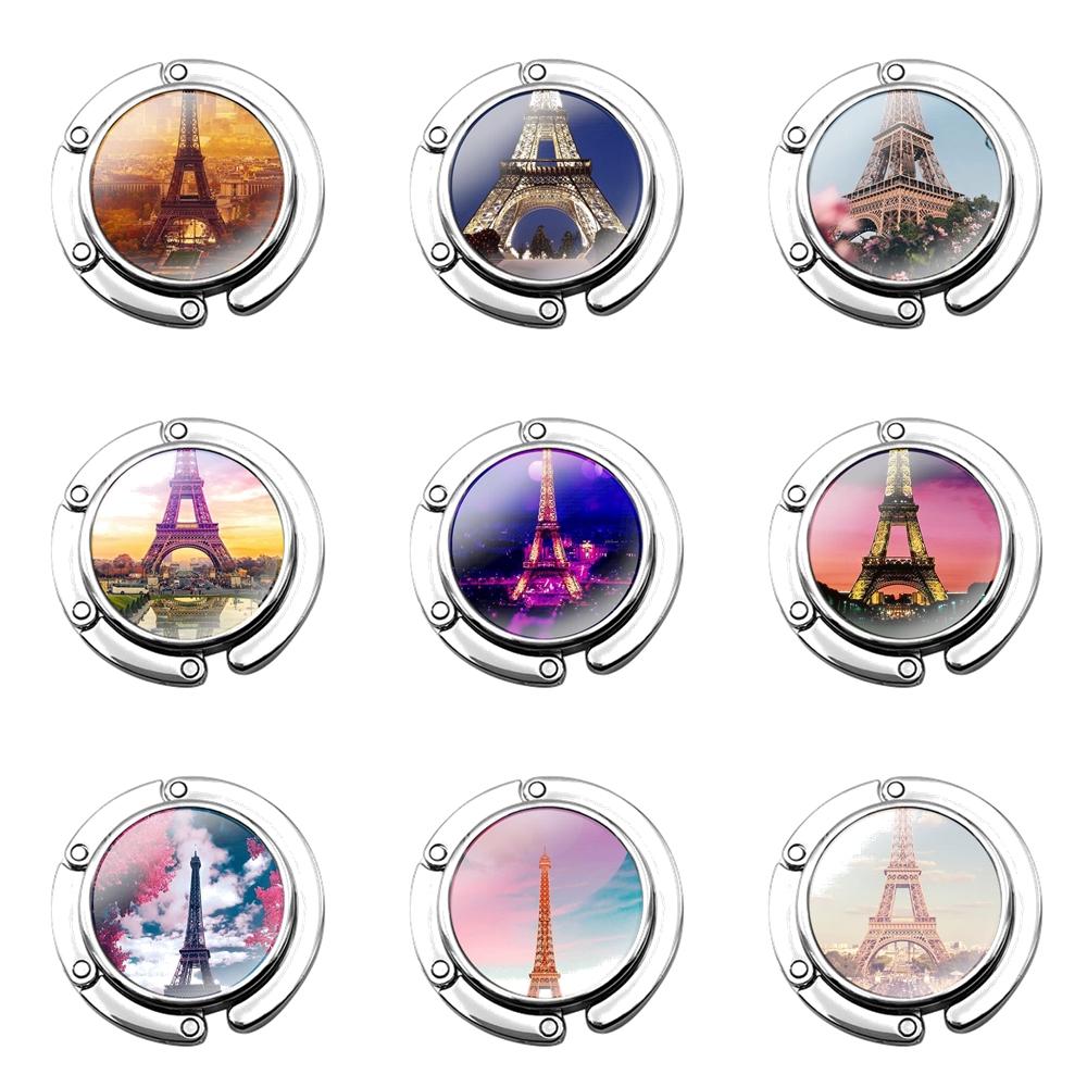 

Складной кошелек с крючком для женской настольной сумки для хранения, складной декоративный крючок для стола Love Paris, Эйфелева башня