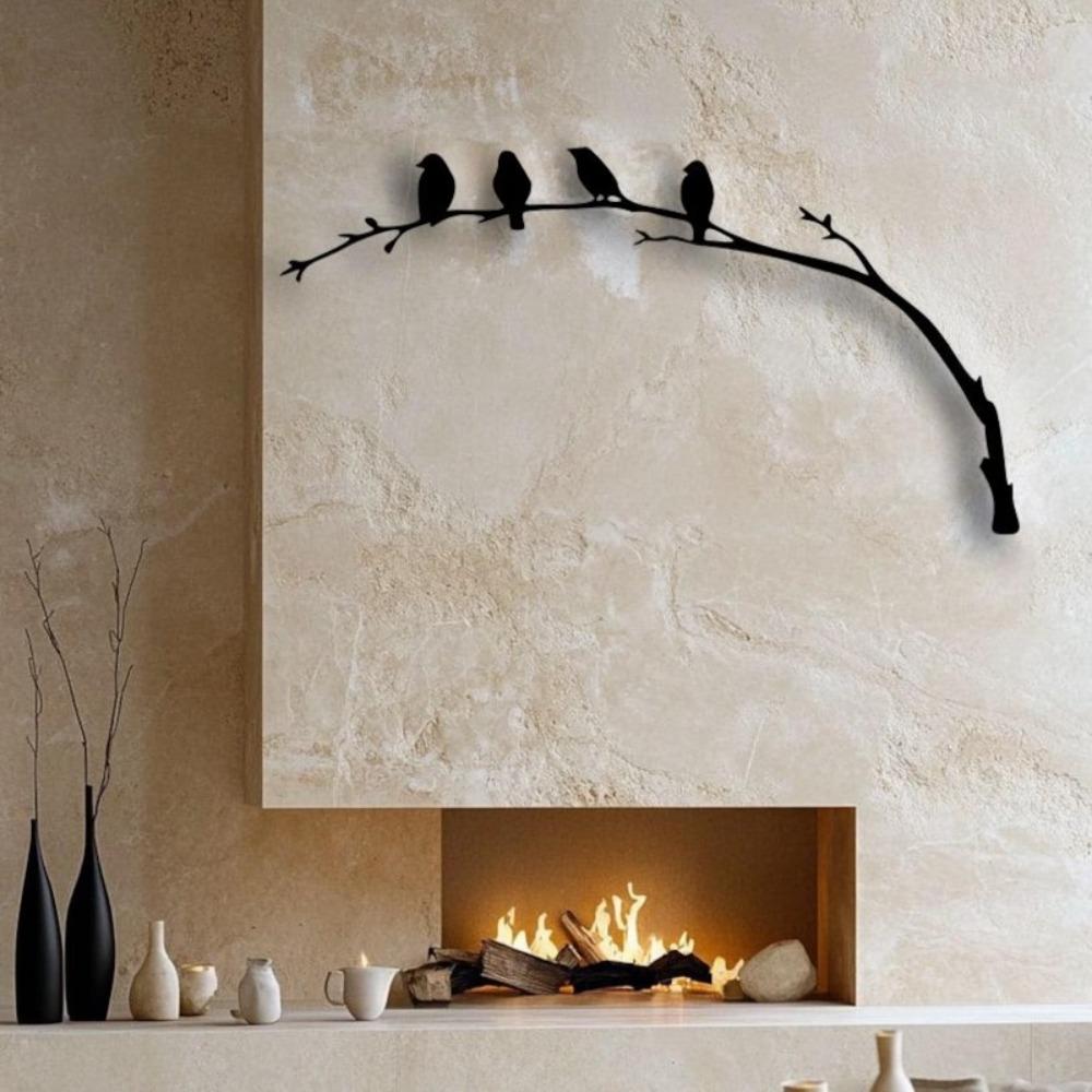1pc Birds Branches Metal Wall Art Nature Inspired Home Decor Housewarming Birthday Valentine Family Gift