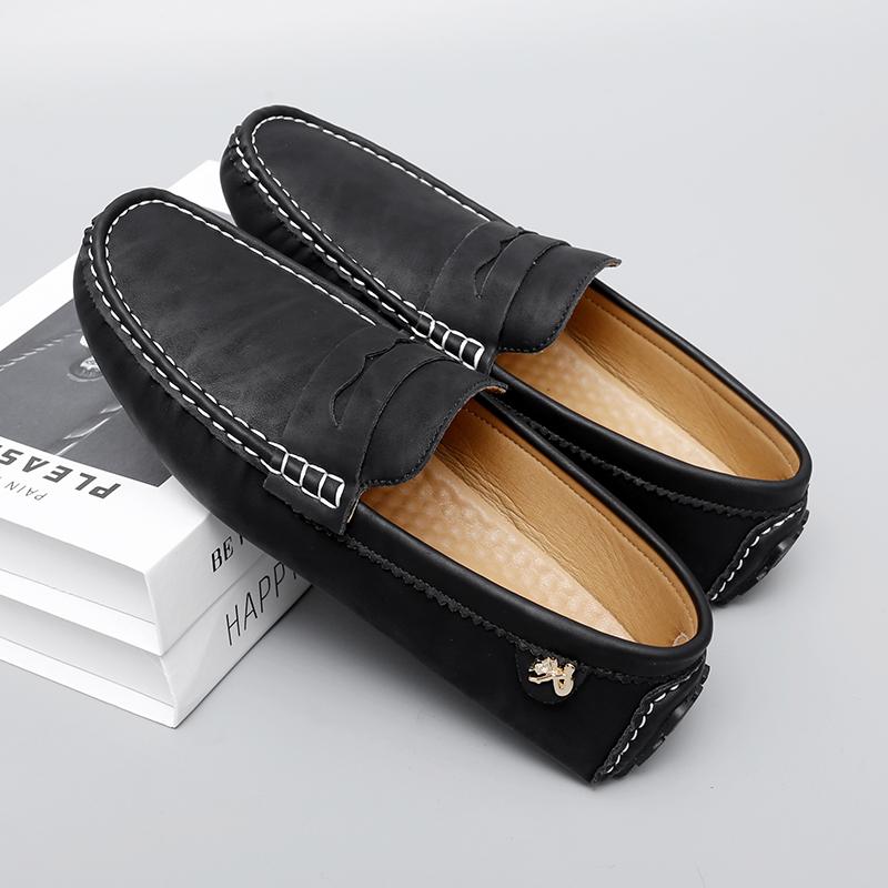 

Бренд Мужские Мокасины с Круглым Носком, Удобные, с Мягкой Подошвой, Повседневные, для Вождения, Дышащие, из Коровьей Кожи, Новинка Весны 48 чёрный