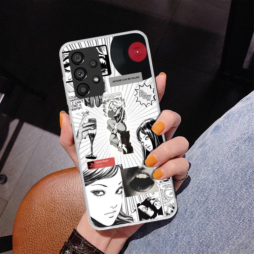 Brokenhearted Anime Girl Phnoe Case for Samsung Galaxy A17 A37 A57 A16 A26 A36 A56 A15 A14 A13 A55 A54 A53 A35 A34 A33 A25 A24 A
