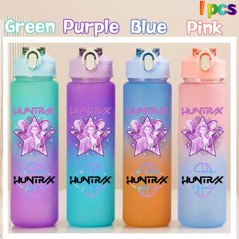 750ML KPop Demon Hunters HUNTR/X Rumi Mira Zoey Jinu Colore Degradé Tazza Acqua Bambino Borraccia con Cannuccia Saja Ragazzi Tigre Regalo