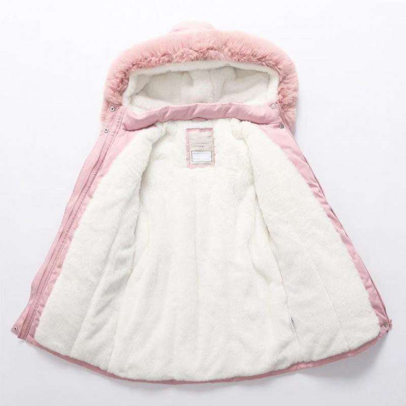 Girls Down Cotton Jacket 2025 New Winter Children Clothing Girl Mid-Length Three-Proof Coat Warm Overcoats