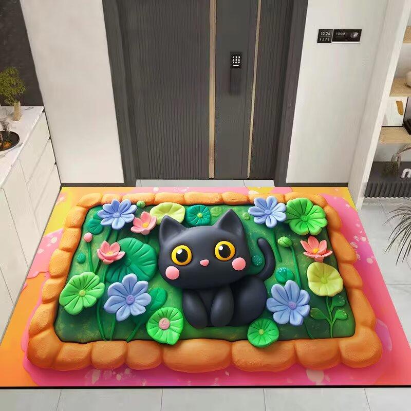 3D Cartoon Schattige Kat Vloerkleed Tapijt voor Woonkamer Kinderkamer Mat Sofa Deurmat Vloerkleed Woondecoratie Antislip Zachte Mat Cadeau