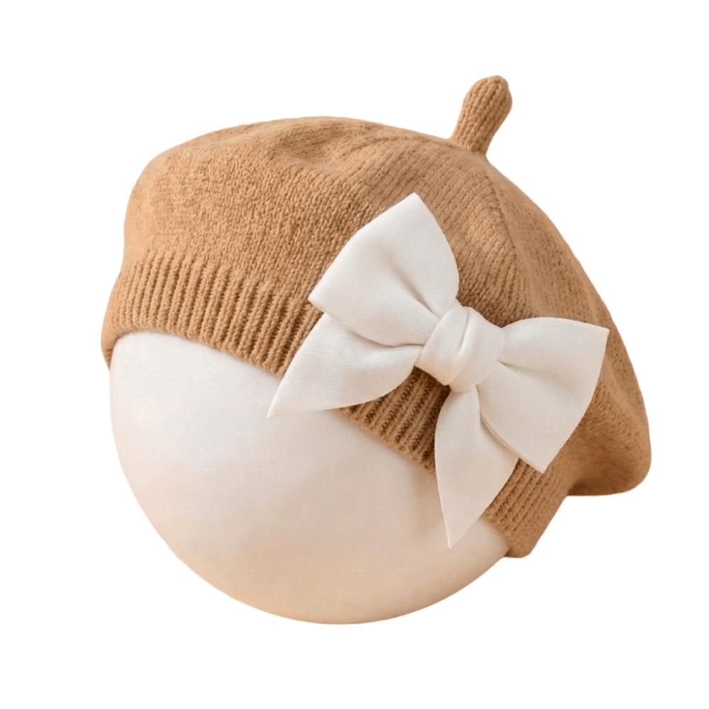 Bébé Doux Grande Fleur Beret Tricoté Chapeau Chaud Mignon Enfants Bonnet Casquette Quotidien