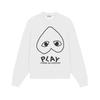 Relaxed Fit Cotton Sweatshirt With Heart Print Long Sleeve Crew Neck Fleece Lined Unisex Winter Casual Top