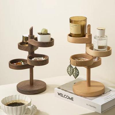 1pcs Wooden Storage Rack Key Holder Solid Wood Tabletop Decorative Storage Can Hold Jewelry Creative Decorative Items