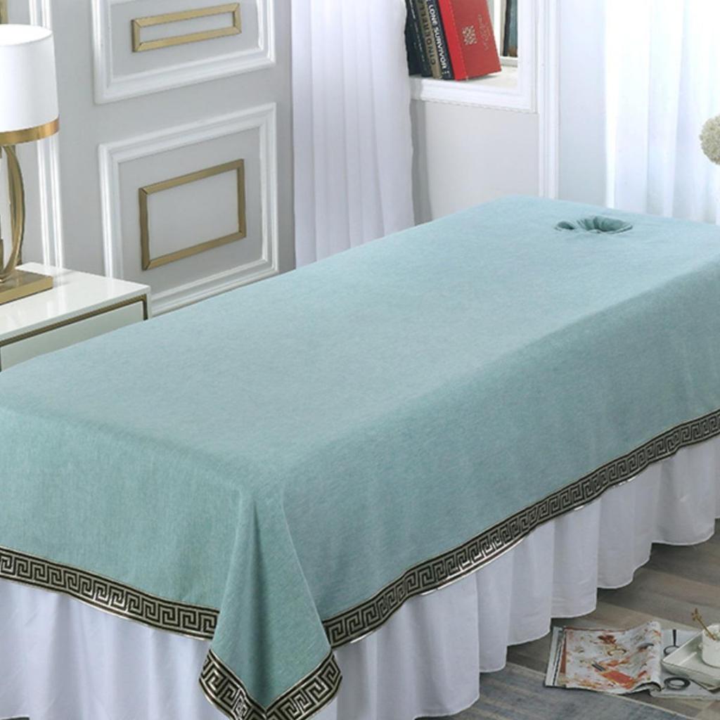 Thickened Cotton Linen Massage Bed Sheet - Solid Color