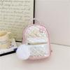 Backpack Gradient Kids With Faux Pearl Handheld Plush Ball And Flower Decoration