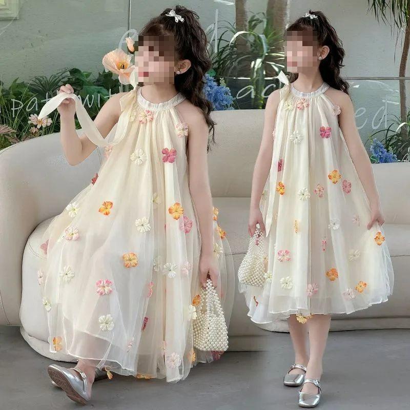 Girls' Dresses, Summer Dresses, Big Girls, Suspenders, Halter Skirts, Children's Summer Mesh Princess Dresses