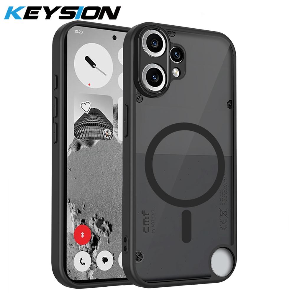 

KEYSION Магнитный чехол для телефона Nothing CMF Phone 2 Pro 1 Силиконовый+ПК Матовый Полупрозрачный Ударопрочный Чехол для CMF Phone 1 2 Pro for CMF Phone 2 Pro чёрный