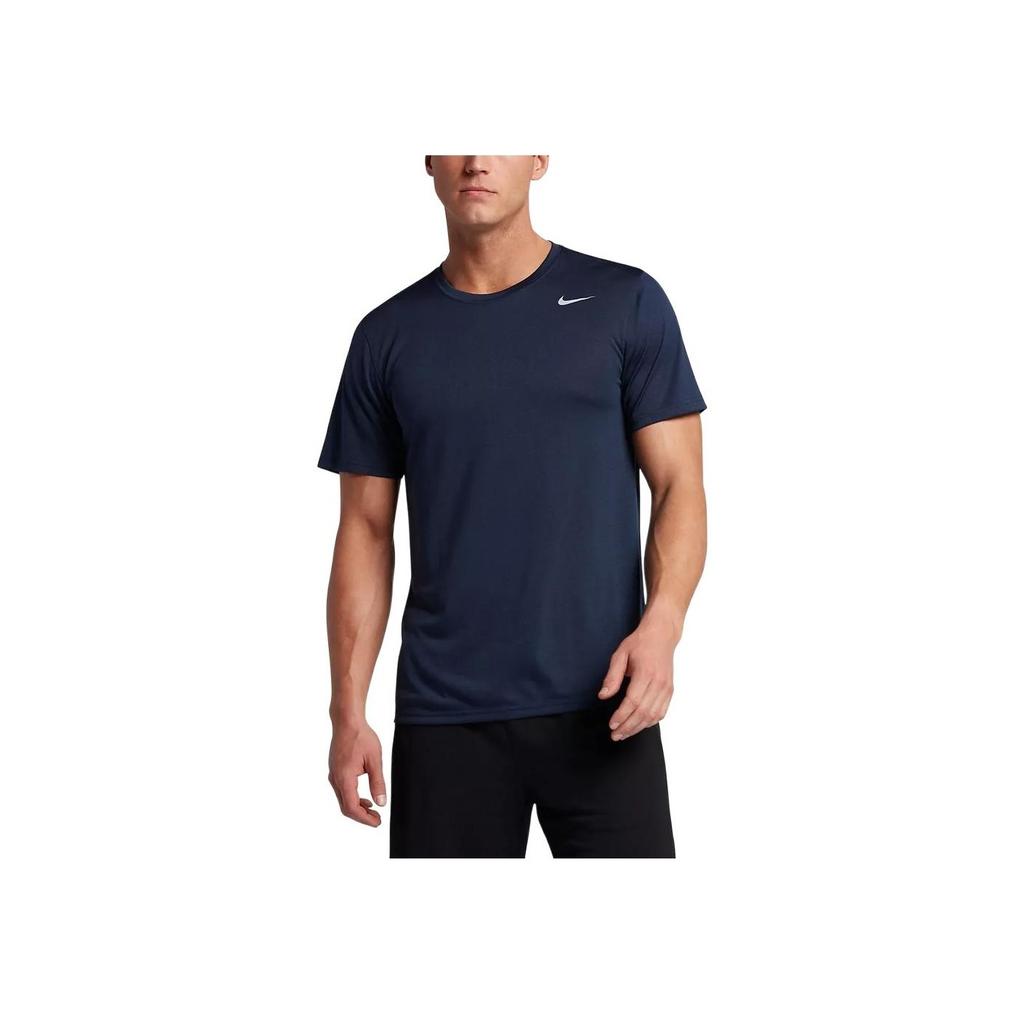 Nike Round Neck Short Sleeve Logo Print T-Shirt Men Tops Navy-Blue 727982-419