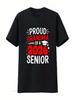 Proud Grandma Of A 2026 Senior T Shirt Class Graduation Graduate Vintage Washed Graphic Top For Everyday Wear Streetwear Casual