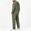Men's Linen Hoodie Set Half Zip Pullover Long Sleeve Sweatshirt with Drawstring Pants Two Piece Lounge Set