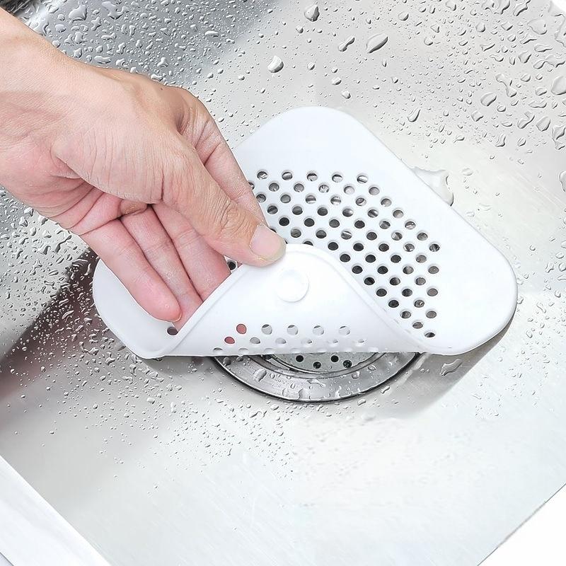 SHEFEITE 4-Pack Hair Catcher Drain Protector, Bathroom Sink Stopper, Gray/White, Anti-Clogging