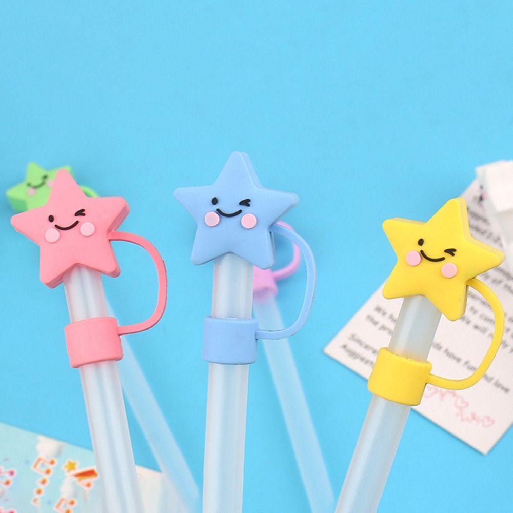 Reusable Drinking Dust Cap Silicone Straw Tips Cover Creative Silicone Straw Plug  Water Glass