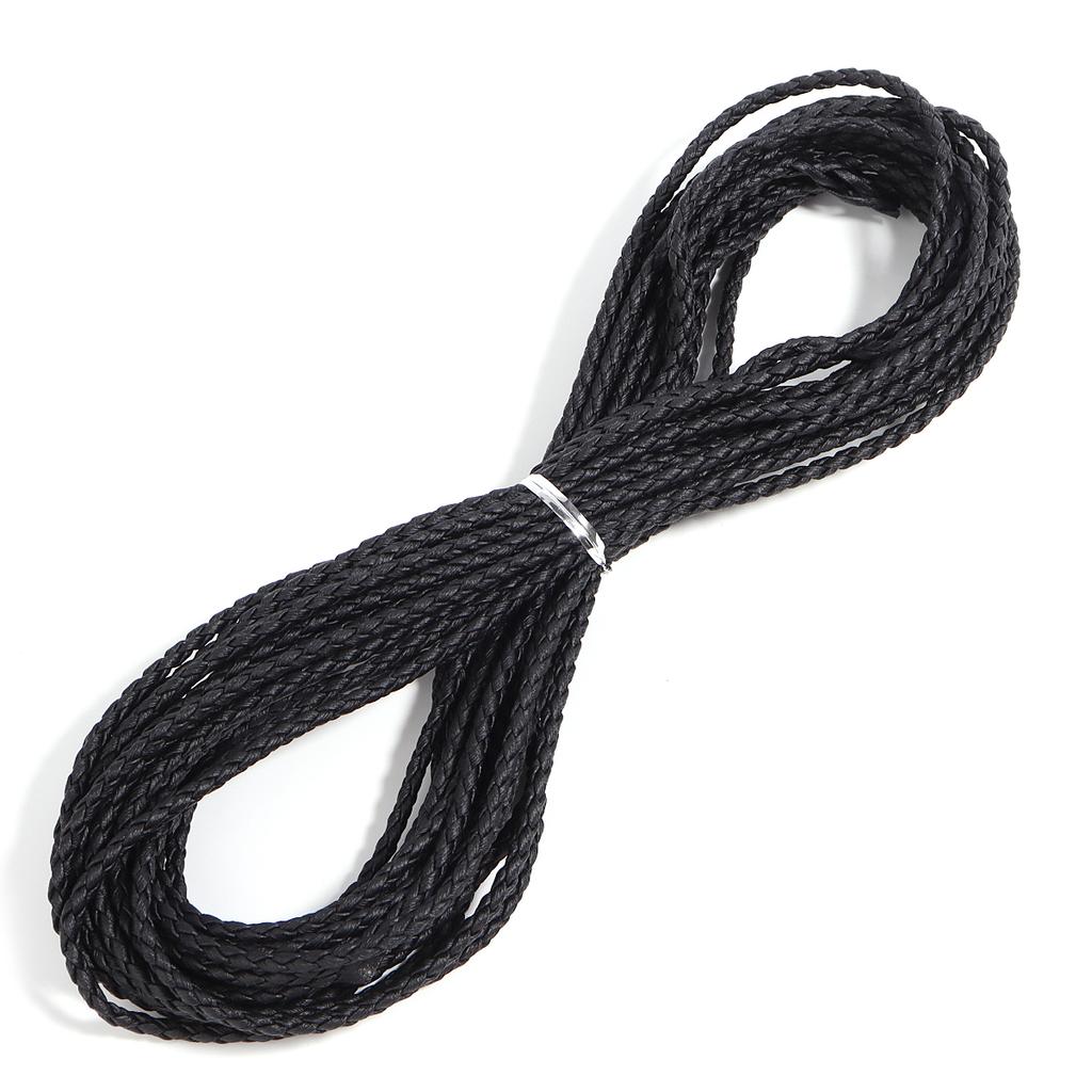10 Meter 3mm Geflochtene Lederkordel Seil 4 Stränge Weiche PU-Lederkordel Für DIY Schmuckherstellung Halsketten Weben Armband Anhänger Dekoration
