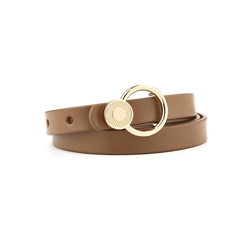 Cintura da Donna in Vera Pelle con Fibbia Quadrata per Abbigliamento Casual e Accessorio di Moda