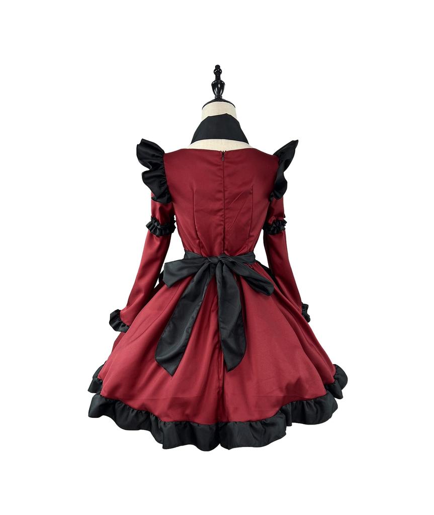 YZZYQQ Alice Princess Maid Cafe School Festival Uniform Little Devil Maid Anime Idol Cute Outfit with Gothic Lolita Wine Size 2XL Women's Costume,