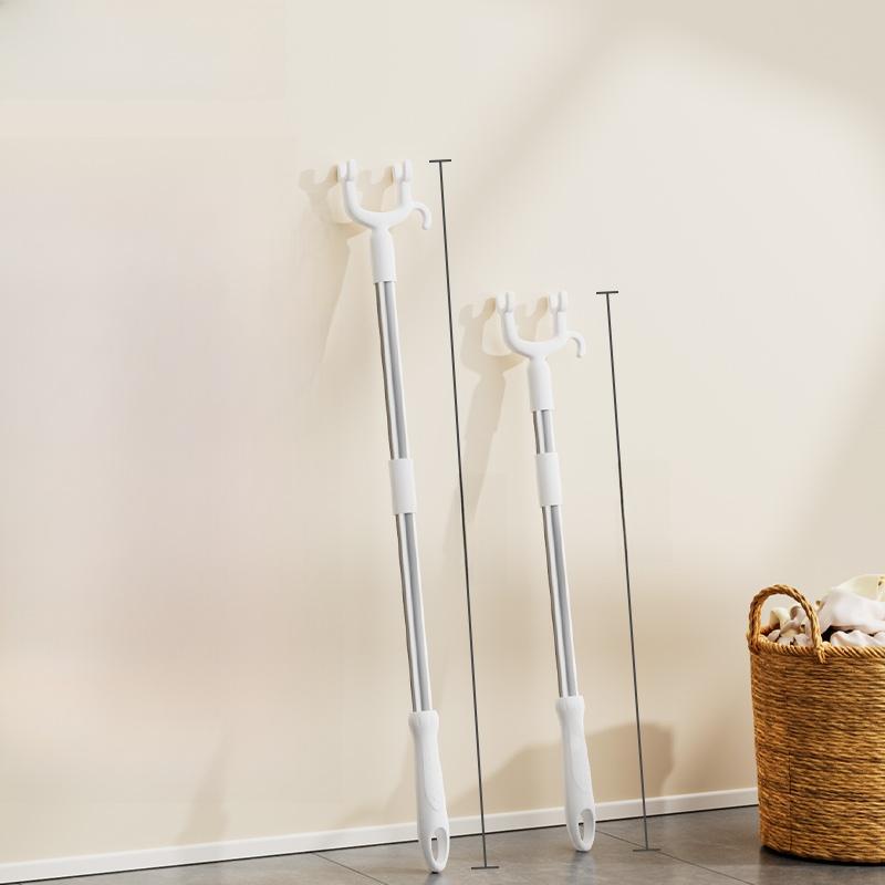 Retractable Clothes Drng Rod Single Prong Clothes Hanger Storage Organizer for Home Dormi Stainl Steel PP Material