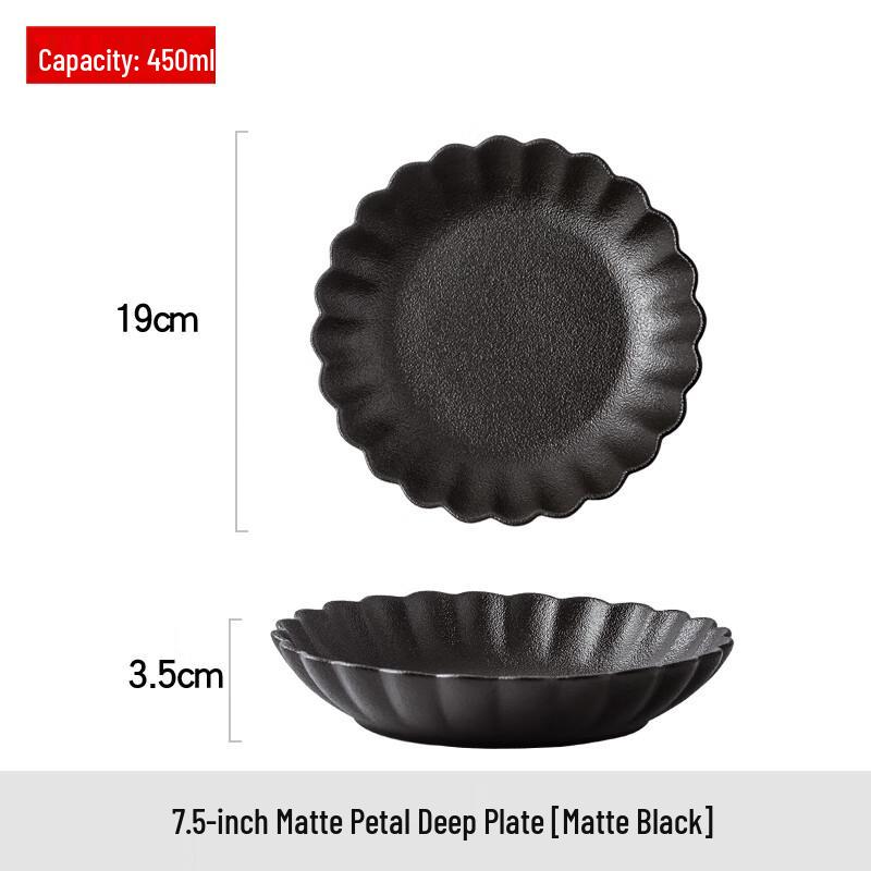 Nordic Ceramic Irregular Lace Edge Deep Dinner Plate