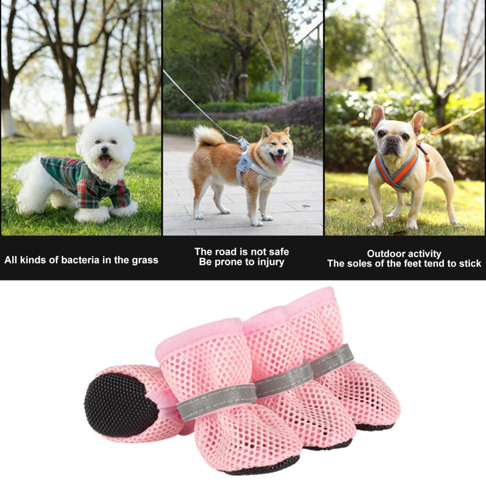 Summer Dog Shoes Dog Shoes with Fastener Tape Breathable Dog Shoes for Summer Outdoor Paw Protectors for Medium Dogs for Walking