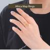 Cazador Trendy Gold Color African Map Open Rings for Women Stainless Steel Adjustable African Cultural Ethnic Rings Jewelry Gift