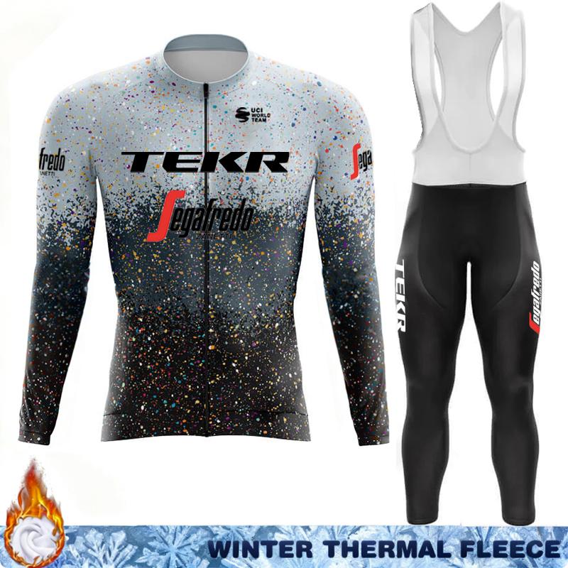 Termal Fleece Cycling Jersey Men's Winter Suit TEKR Thermal Man Outfit 2026 Mens Long Sleeve Clothing Jumper Set Ciclismo Hombre