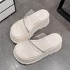 Fashion Transparent Slippers Shoes Woman 2025 Platform Luxury Slides Designer Fashion Round Toe House Slippers Platform Shoes Luxury Sli
