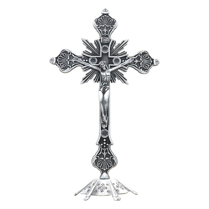 Luxurious Tabletop Crucifix Figurine Religious Gift Table Decors Decorative Standing Nice Appeal Statue