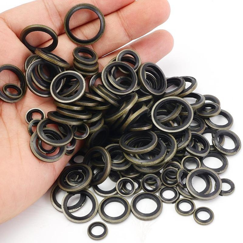 Universal Metal Rubber Washer Replacement Flat Ring Seal Gasket For Oil Drain Plug Gasket Assortment Kits Hardware Gaskets Tools