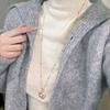 Camellia Starry Sky AAAA Grade Potato Shape Freshwater Pearl Necklace with Gold Plated Brass Chain 4-9mm 70+8CM Long