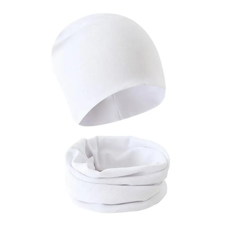

1-14Y Autumn Winter Solid Color Soft Warm Outdoor Activities Cap Scarf for Girls and Boys Infant Hats Set Children Beanies Cap 1-3 years