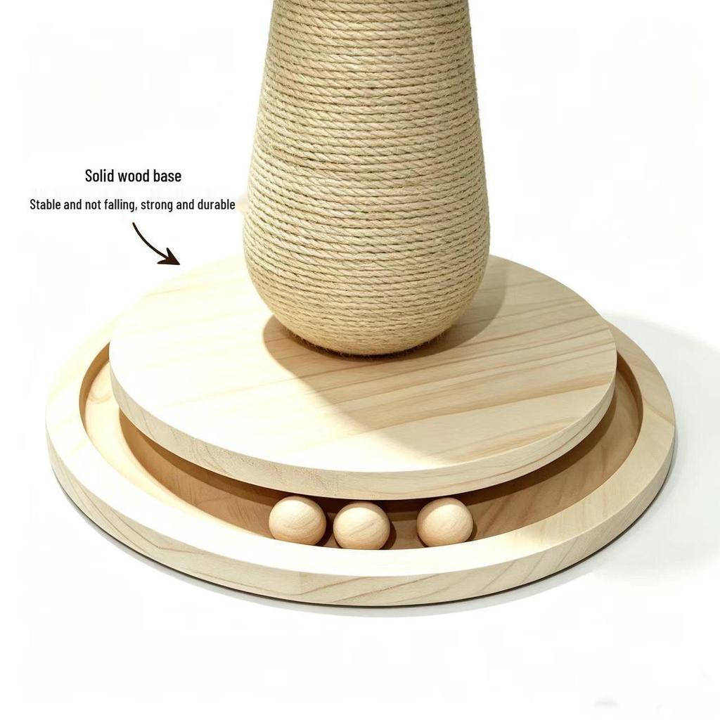 Durable Sisal Mushroom Cat Scratching Post: Vertically Mounted Claw Sharpening Toy