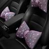 Rhinestone Crystal Bow Car Headrest Bling Neck Rest Crystal Bowknot Car Neck Pillow Ergonomic Multifunctional