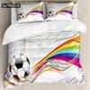 Rainbow Football 3Pcs Bedding Sets 3D Digital Printing Custom Quilt Duvet Cover Set  Home Queen King Quilt Pillowcase