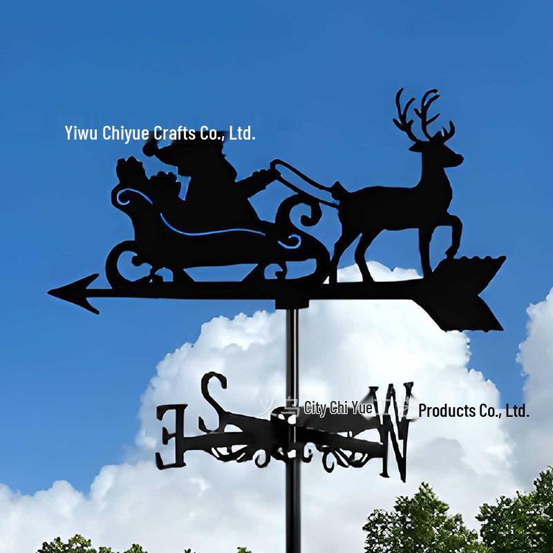 Weather Vane Ornament: Outdoor Wrought Iron Spray-Painted Roof Decoration Metal Craft