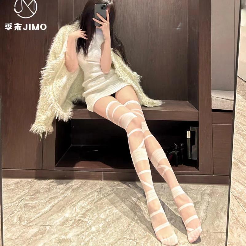 Sexy babes JK long tube over knee socks strap stockings pure lolita socks subculture yk white silk