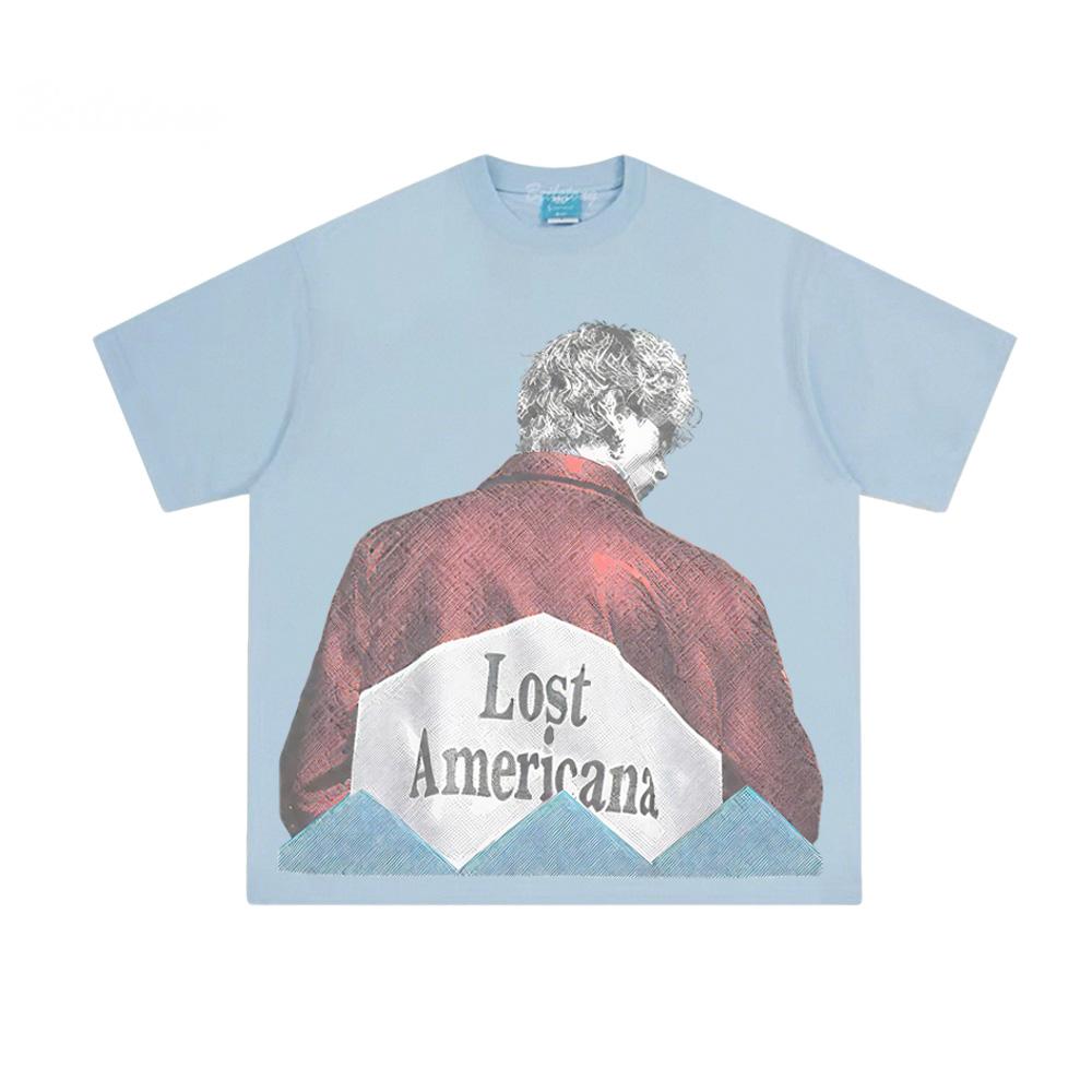Lost Americana Photo Tee Cotton Hip Hop Tshirts Sleeve Male Printing Punk Mgk T Shirt Gothic Streetwear Graphic Printing Tops