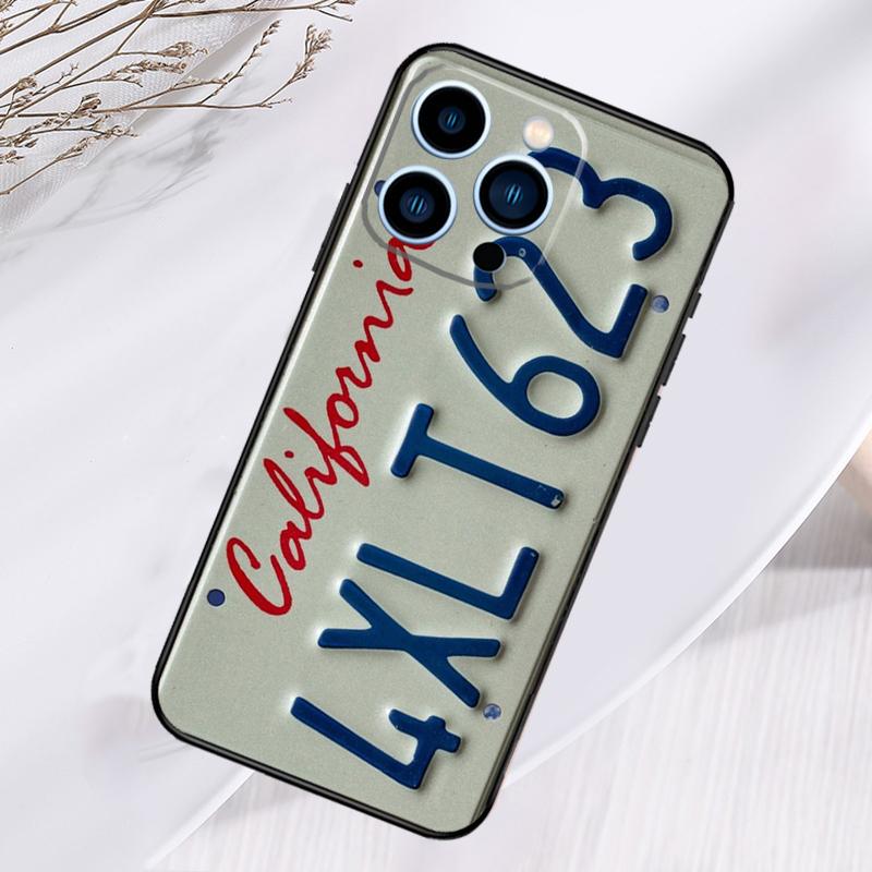 Retro License Plate Number Phone Case For iPhone 17 Pro Max 16 14 13 12 11 15 Pro Max Plus 12 13 Mini 16e 17 Air Cover