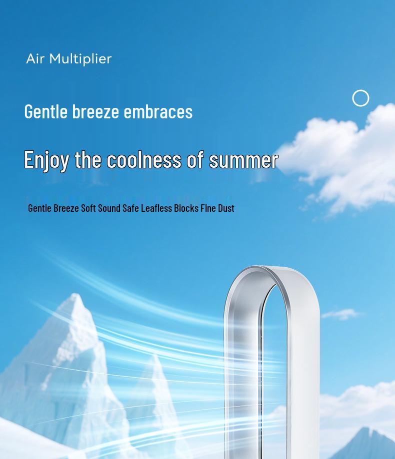 Sleek Bladeless Oscillating Tower Fan with Remote & Multi-Speed Airflow