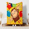 1pc Blanket Curious George Print Design, Lightweight Blanket for Sofa, Bed- Soft &Warm, Gift for All Seasons like Christmas, Halloween