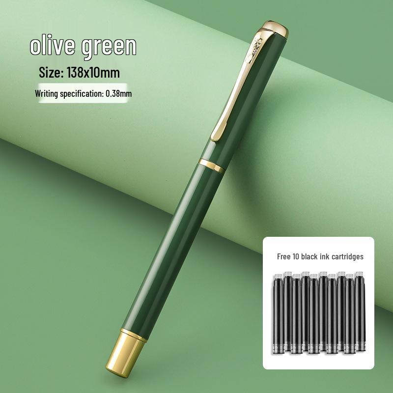 

Высококачественная металлическая перьевая ручка в цветах Моранди с индивидуальным логотипом, сменным картриджем для чернил, для офиса, бизнеса или использования студентами 0.38mm Nib