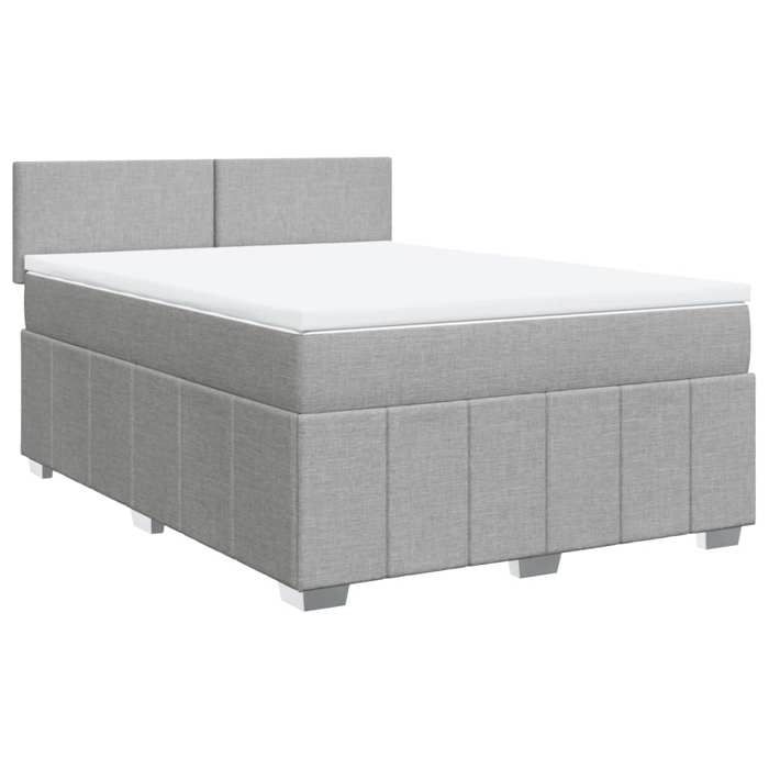 VidaXL Slatted Bed Base with Mattress Light Grey 140x190cm Fabric 3287056