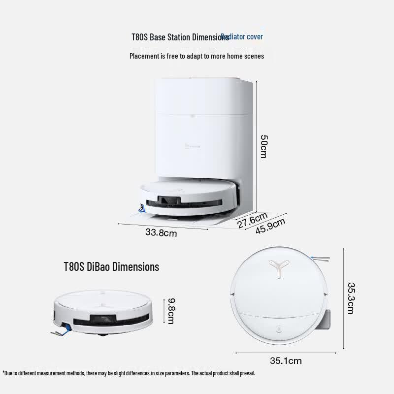 Ecovacs DEX62 T80S All-in-One Robotic Vacuum Mop CN plug (adapter included)