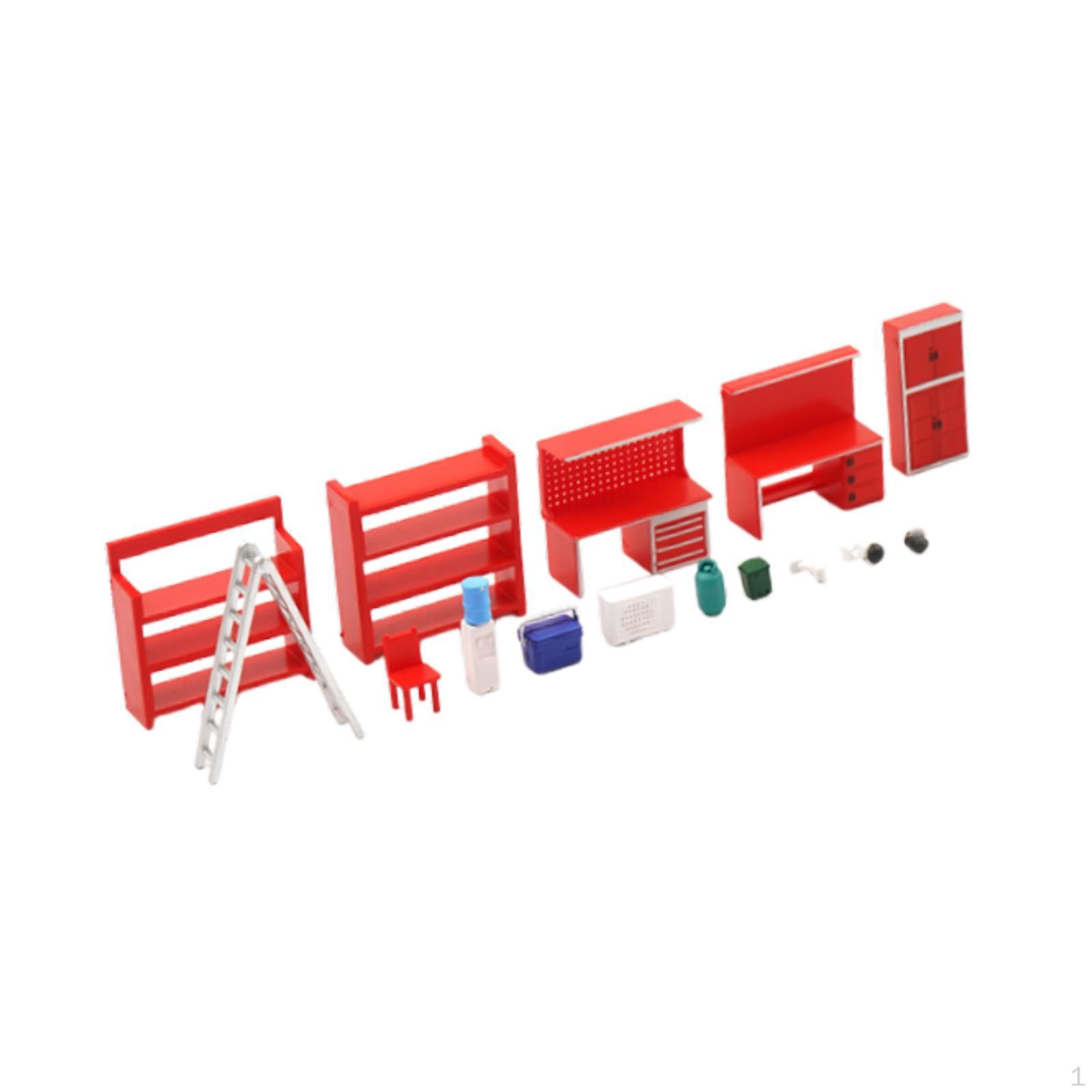 

1/64 Diorama Accessories Model Set Scene Props, Mini, Realistic for Props Chair and bench set