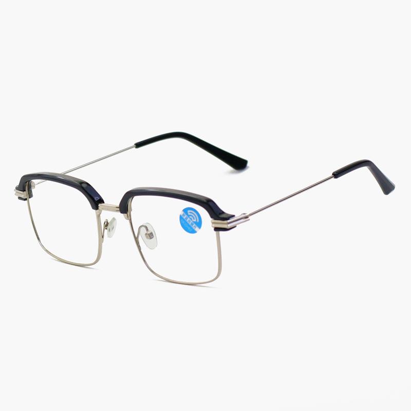 Half-Frame Eyebrow Glasses, The Same Metal Large-Frame Anti-Blue Light Glasses Frame For Men And Women, Can Be Equipped With Myopia Reading Glasses